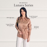 KEMEJA Lunara Series (The S7VEN Edit - New Collection) Silk Satin Shirt 2 Styles of Trendy Women's T