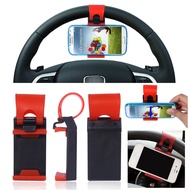 Car Steering Wheel Phone Holder Mount Car Motor Phone Handphone Mobile Mount Stand Basikal Kereta