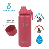 RECHARGE Sports Gallery Aqua Vacuum Flask Tumbler With Silicone Boot Stainless Steel Bottle