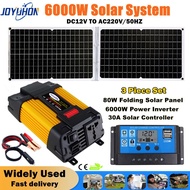 JOUHON Solar system full set untuk rumah 80W solar panel 6000W/4000W power inverter 30A solar contro