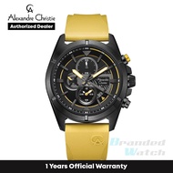 [Official Warranty] Alexandre Christie 6592MCREPBAYL Men's Black Dial Silicone Strap Watch