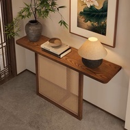 Vintage-Style Solid Wood Hall Table Long Console Table Wall-Mounted Console Table Hall Table Entranc