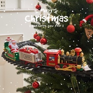 Christmas  Electric Train Set，Toy Track Car With Music，Santa Claus Round Rail Train Toys，Christmas Tree Decoration