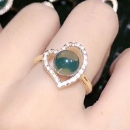 Dfdf Natural High-Quality Water Purification Sapphire Ring 925 Silver Inlaid Anti-Radiation Goddess 