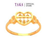 FC1 TAKA Jewellery 916 Gold Ring Heart Abacus