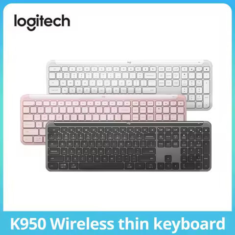 Logitech K950 wireless keyboard, Easy Switch button, Logi Bolt USB receiver, Bluetooth connection