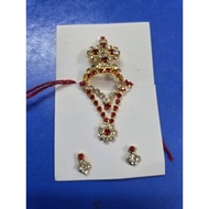 Fancy Amman samy alangaram set stone kireedam necklace earing stud set/statue idol decoration set