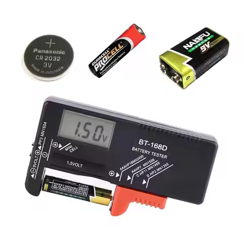 BT168 Digital Battery Tester Volt Checker for AA AAA 9V Button Multiple Size Battery Tester Voltage 