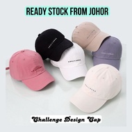 Ready Stock Johor Korean Cap Challenge Topi Viral Challenge Adjustable Baseball Cap Unisex Cap
