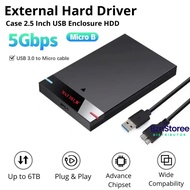 2.5" USB 3.0 HDD SSD Enclosure External Hard Disk Case | 2.5 Inch SATA Hard Disk Case / slide Hard D
