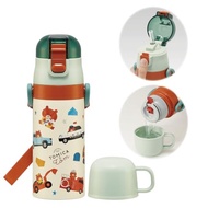 Skater Stainless Steel Water Bottle for Kids 2-Way Straw Drinking 410ml Cup Drinking 350ml Tomica & 