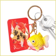 Fish Car Keychain 3D Lucky Fish Bag Pendant Cute Fish Purse Keychain Cultural Fish Bag Pendant Bless