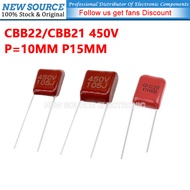 [10pcs] CBB22/CBB21 Capacitor 450V P10MM P15MM 1UF 0.22UF 4.7UF 0.47UF 1UF 105K 224J 475K 474K 105J