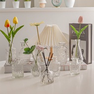 Victoria Clear Flower Vase Clear Glass Bottle Aesthetic Bottle/ Transparent Glass Diffuser Minimalis