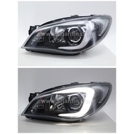 Subaru Impreza WRX GDB Version 9 05-07 Black Projector Headlamp with Light Bar Driving Lamp [ One Pa