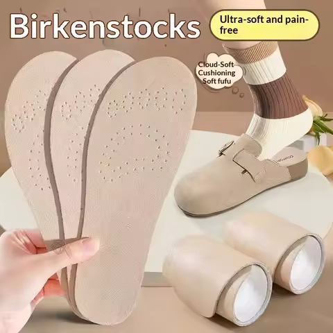 Women Hole Insoles for Birkenstock Anti Slip Soft Cushion Sweat Wicking Deodorant Pain Relief No Soc