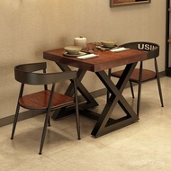 Fast Food Rectangular Dining Table Dining Table Combination Household Simple Table Chair Small Apart