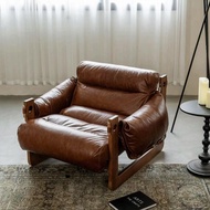 Lazy Sofa Single Seat Living Room Italian Retro Leisure Designer Light Luxury Solid Wood Jersey Isla