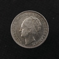 Uang Kuno Koin Perak Belanda 1 Gulden Wilhelmina Tahun 1929 -214