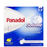 PANADOL SOLUBLE Pain Relief (LEMON FLAVOUR ) 4PCS for relief FEVER &amp; ACHES related to COLD &amp; FLU