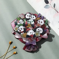 Custom-Made Do Panda Bouquet Lucky Lottery Refrigerator Sticker Creative Wooden Silver Foil Lottery 