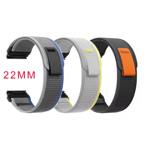 Nylon Watch Band Strap QuickFit 22mm for Garmin Fenix 8 47mm, Fenix 7/6 Pro 5 Bands Replacement for 