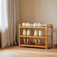SG stock Bamboo shoe rack shoe rack simple household floor shoe rack multi-layer space saving small shoe cabinet