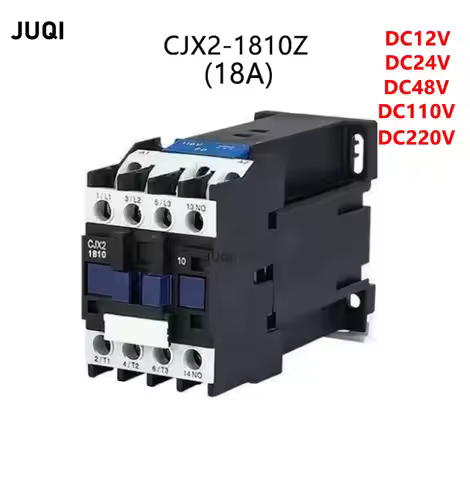Rail Mount DC Contactor CJX2-1810Z Electric Magnetic Contactor 18A LP1-1810 contactors DC12V 24V 48V