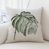 [Single Side] Green Plant Leaf Pattern Pillow Case 40x40/45x45/50x50/60x60cm Linen Sarung Bantal Kus