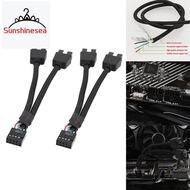 Computer Motherboard USB Extension Cable 9 Pin 1 Female to 2 Male Y Splitter Audio HD Extension Cable for PC DIY