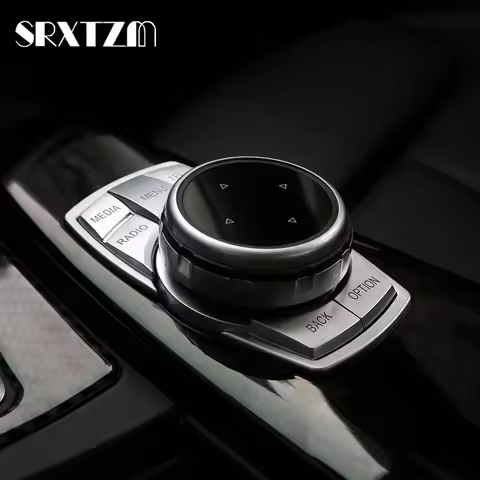 Car Interior iDrive Multi-Media Button Cover Trim Decoration Car Styling Sticker ABS For BMW 2 3 4 5