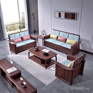 31+Villa Living Room Ebony Wood Light Luxury Furniture Sofa High-End Large Apartment+Modern sofa2Sol