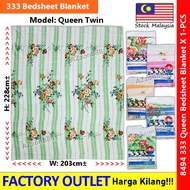 333 Bedsheet Blanket 100%Cotton Twin Queen Size Selimut Cover Tilam AAA Grade #8494 #333 #Single #Be