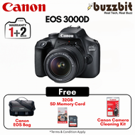 Canon EOS 3000D Kit (EF S18-55 III) DSLR Camera With Canon EOS Bag, 32GB SD Memory Card &amp; Cleaning Kit