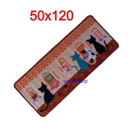 Keset Dapur Panjang Anti Slip Karpet Lantai 50x120 cm Motif Kitchen Monstera Kucing