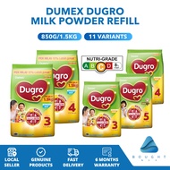 Dumex Dugro Milk Powder 850g/1.5kg - Stage 3 4 5, Sucrose-Free, Healthy Growth