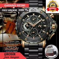 GROSIR JAM TANGAN ARLOJI AC Pria Cowok ALEXANDRE CHRISTIE ALEXANDER ALEXSANDER CHRISTIE CRYSTI CRISTIE CRISTI AC9205 Rosegold Black Original