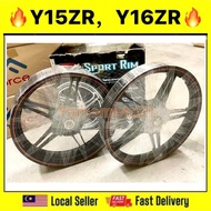 100% ORIGINAL Sport Rim Yamaha Y15zr Y16zr Sportrim Rim YSUKU Y15 Y16 Y15Z BLACK + ORANGE OREN HITAM