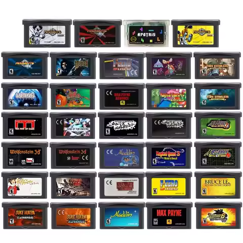 GBA Game Cartridge Metabee F-Zero Wolfenstein 3D Celeste Duke Max Payne Magical Quest for Video Game