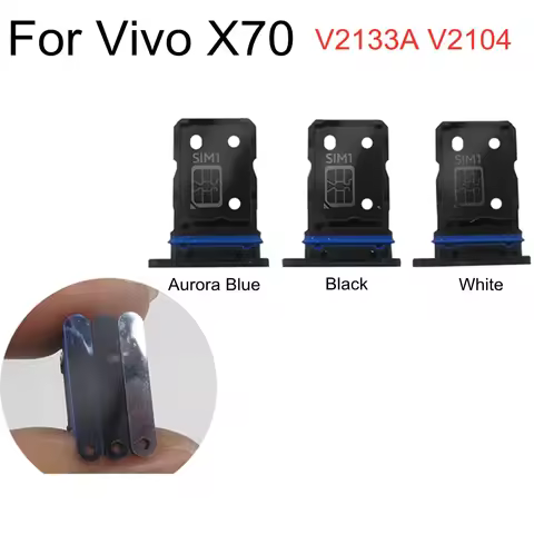 1pcs Sim Card Tray Holder For Vivo X70 V2133A V2104 Sim Micro Reader Card Slot Adapters Card Socket 