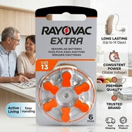 【Hantar Cepat】 Batteries Rayovac Extra Advanced Size 10 13 312 675 Zinc Air Hearing Aid Battery(6 Pi