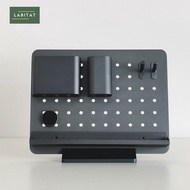 Dlz Pegboard Aluminium Desk Organizer ตั้งโต๊ะ เก็บของ ชั้นวางของบนโต๊ะ จัดโต๊ะคอม อุปกรณ์จัดระเบียบ