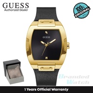 [Official Warranty] Guess GW0386G3 Men's Gold Case Phoenix Black Silicone Strap Watch