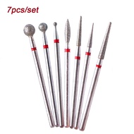 7pcs Cuticle Diamond Nail Drill Bits, 3/32 Nail Bits Kit for Nail Drill E-File for Acrylic Gel Manic