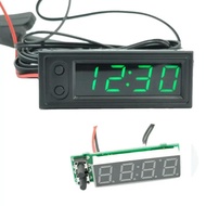 12V 3in1 Panel Voltage Meter Voltmeter Tester Vehicle Voltmeter Car Kit Thermometer+Voltmeter+Clock 