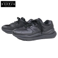 二手 New Balance 皮革和網眼 57/40 低筒運動鞋，尺寸 25.5