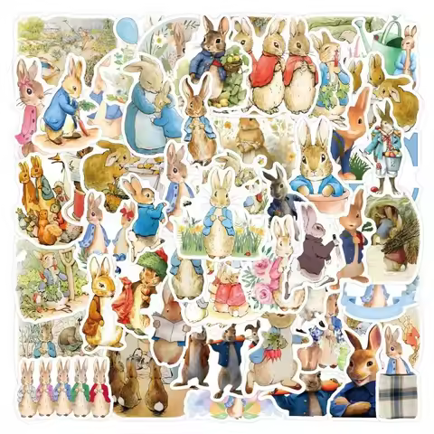55pcs Books Peter Rabbit Cartoon Graffiti Stickers Suitcase Water Cup Stationery Refrigerator Mobile
