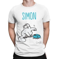 S-Simons Cat T-Shirt for Men  Hungry Cat Feed ME Funny Cotton Tee Shirt Crew Neck Short Sleeve T Shi