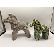 VTG Japanese Haniwa Hourse Ceramic Figurine Is Available In Two Ways.