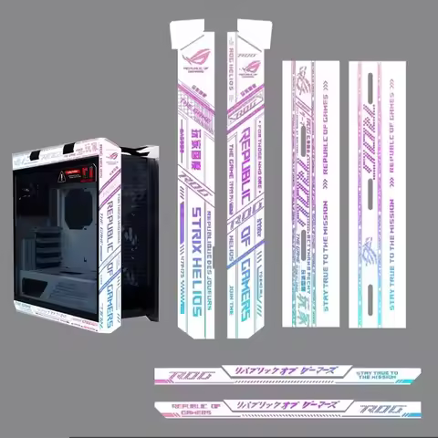 8pcs Kit DIY Suede Stickers for Asus ROG GX601 Case,Customized Helios Chassis Frame Stricker ,MOD Ga